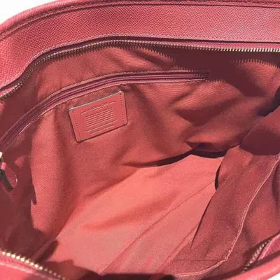 Pre-owned Coach Red Color Leather Tote Bag ()