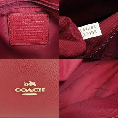 Pre-owned Coach Red Color Leather Tote Bag ()