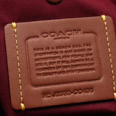 Pre-owned Coach Signature Beige Bordeaux Signature Line Shoulder Bag () In Beige, Bordeaux