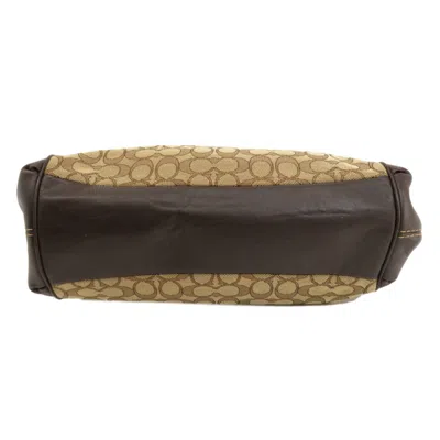 Pre-owned Coach Signature Brown Signature Line Tote Bag ()
