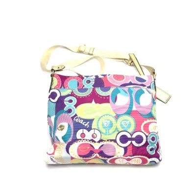 Pre-owned Coach Signature Multi-color Canvas Leather Shoulder Bag ()