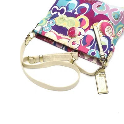 Pre-owned Coach Signature Multi-color Canvas Leather Shoulder Bag ()