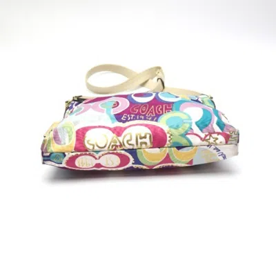 Pre-owned Coach Signature Multi-color Canvas Leather Shoulder Bag ()