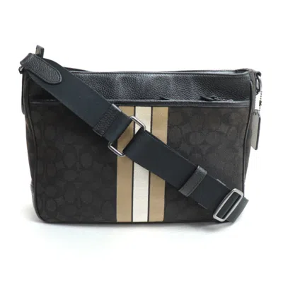 Pre-owned Coach Thompson Black Canvas Shoulder Bag ()