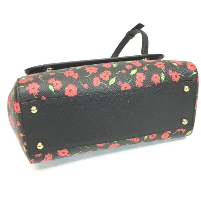 Pre-owned Dolce & Gabbana Black Green Red Color Leather Handbag Shoulder Bag () In Black, Green, Red Color