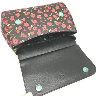 Pre-owned Dolce & Gabbana Black Green Red Color Leather Handbag Shoulder Bag () In Black, Green, Red Color