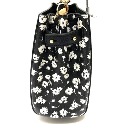 Pre-owned Dolce & Gabbana Black White Leather Handbag Shoulder Bag Tote Bag () In Black, White