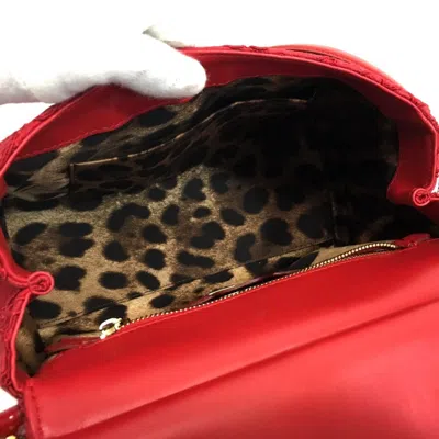Pre-owned Dolce & Gabbana Red Color Cotton Patent Leather Handbag Shoulder Bag ()