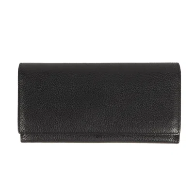 Pre-owned Dunhill Black Leather Long Wallet (bi-fold) ()