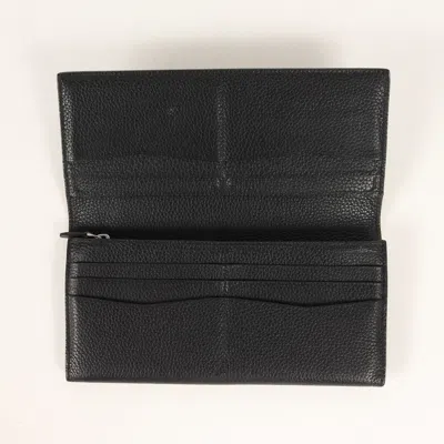 Pre-owned Dunhill Black Leather Long Wallet (bi-fold) ()
