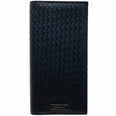 Pre-owned Emporio Armani Black Leather Long Wallet (bi-fold) ()