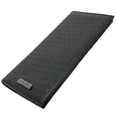 Pre-owned Emporio Armani Black Leather Long Wallet (bi-fold) ()