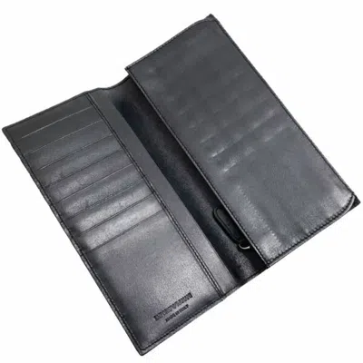Pre-owned Emporio Armani Black Leather Long Wallet (bi-fold) ()