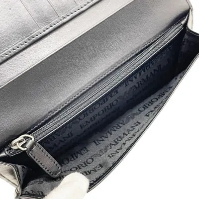 Pre-owned Emporio Armani Black Leather Long Wallet (bi-fold) ()