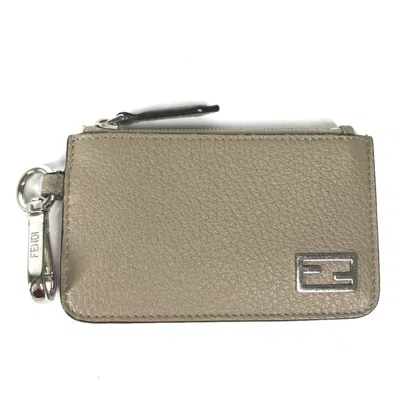 Pre-owned Fendi Beige Leather Coin Purse/coin Case ()