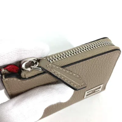 Pre-owned Fendi Beige Leather Coin Purse/coin Case ()
