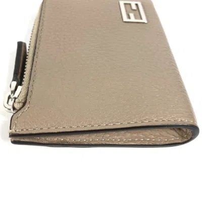 Pre-owned Fendi Beige Leather Coin Purse/coin Case ()