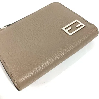 Pre-owned Fendi Beige Leather Coin Purse/coin Case ()