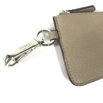 Pre-owned Fendi Beige Leather Coin Purse/coin Case ()