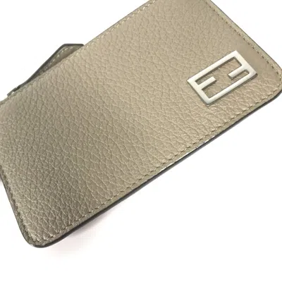 Pre-owned Fendi Beige Leather Coin Purse/coin Case ()
