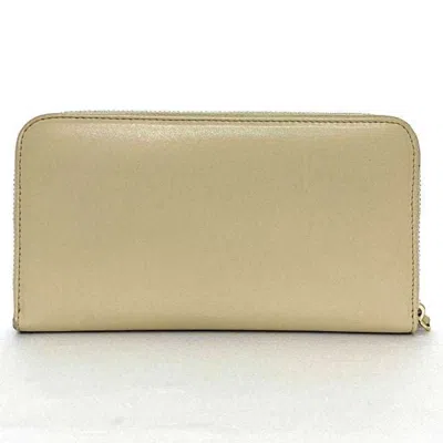 Pre-owned Fendi Beige Leather Long Wallet (bi-fold) ()