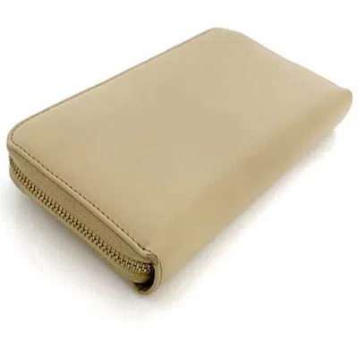 Pre-owned Fendi Beige Leather Long Wallet (bi-fold) ()
