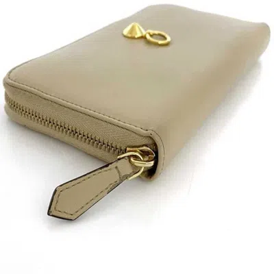 Pre-owned Fendi Beige Leather Long Wallet (bi-fold) ()