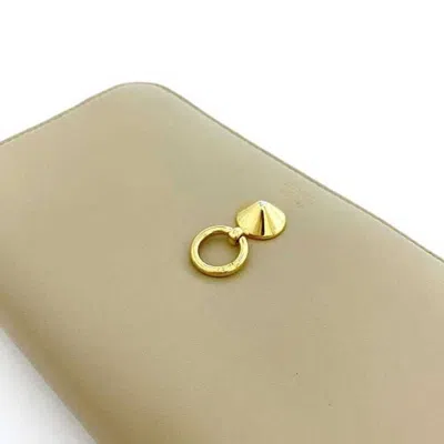 Pre-owned Fendi Beige Leather Long Wallet (bi-fold) ()