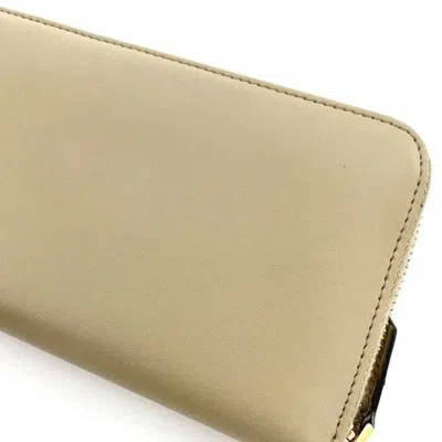 Pre-owned Fendi Beige Leather Long Wallet (bi-fold) ()