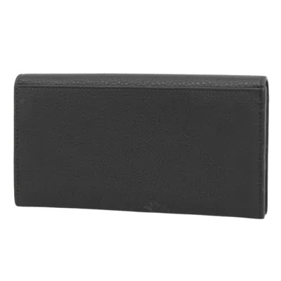 Pre-owned Fendi Black Leather Long Wallet (bi-fold) ()