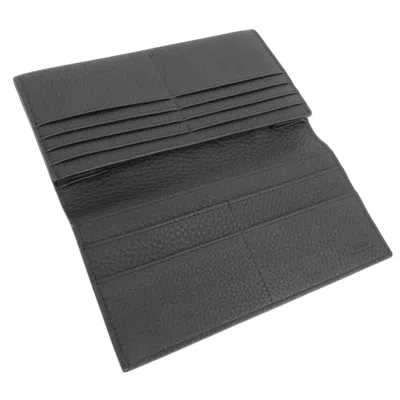 Pre-owned Fendi Black Leather Long Wallet (bi-fold) ()
