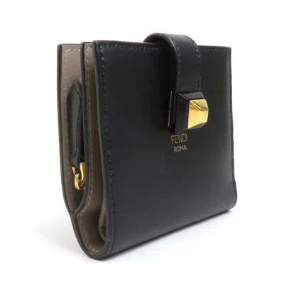 Pre-owned Fendi Black Leather Wallet (bi-fold) ()