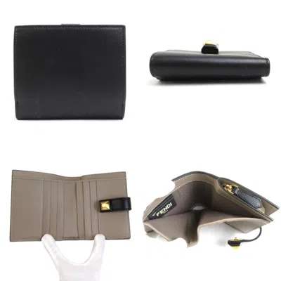 Pre-owned Fendi Black Leather Wallet (bi-fold) ()