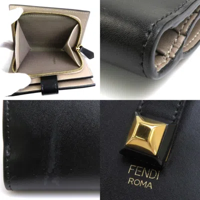 Pre-owned Fendi Black Leather Wallet (bi-fold) ()