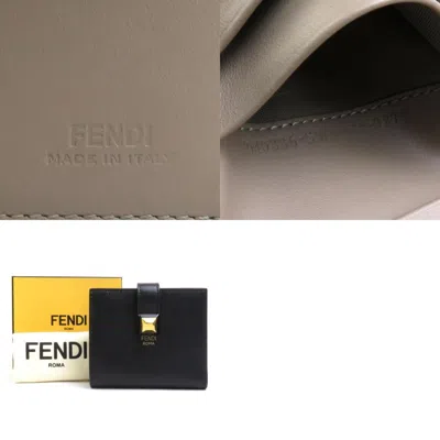Pre-owned Fendi Black Leather Wallet (bi-fold) ()