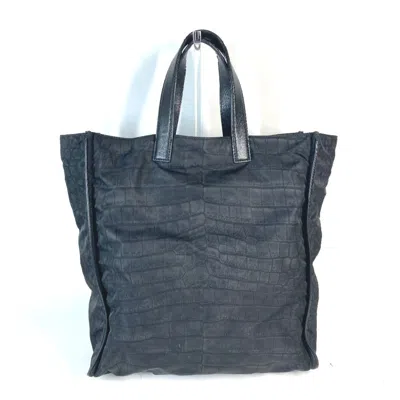 Pre-owned Fendi Black Nylon Leather Shoulder Bag Tote Bag ()
