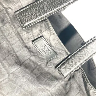 Pre-owned Fendi Black Nylon Leather Shoulder Bag Tote Bag ()