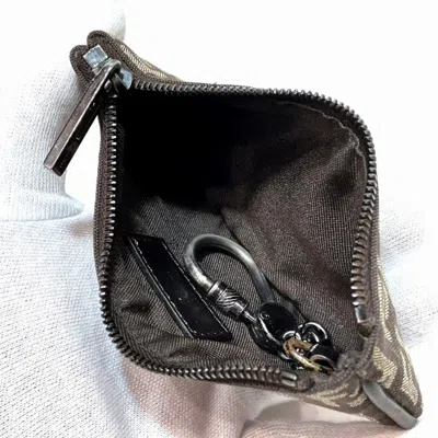 Pre-owned Fendi Brown Canvas Coin Purse/coin Case ()