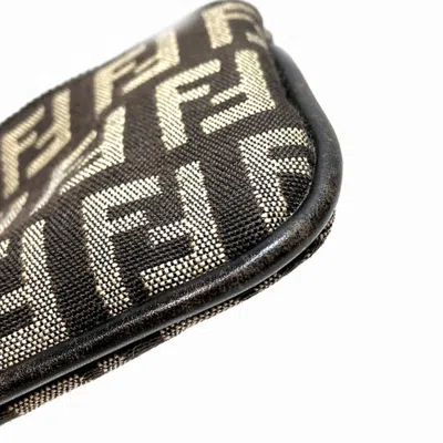 Pre-owned Fendi Brown Canvas Coin Purse/coin Case ()