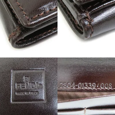 Pre-owned Fendi Brown Canvas Leather Long Wallet (bi-fold) ()