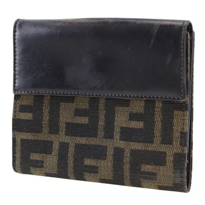 Pre-owned Fendi Brown Canvas Leather Wallet (bi-fold) ()