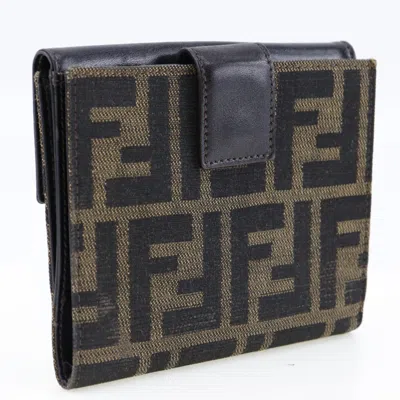 Pre-owned Fendi Brown Canvas Leather Wallet (bi-fold) ()