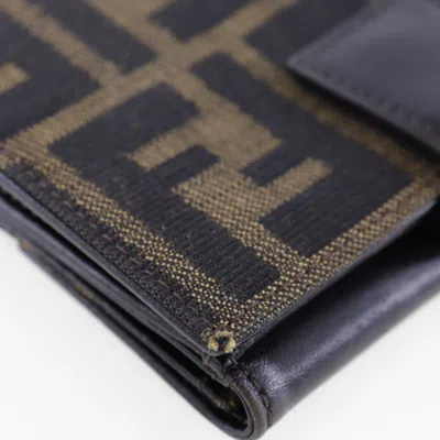 Pre-owned Fendi Brown Canvas Leather Wallet (bi-fold) ()