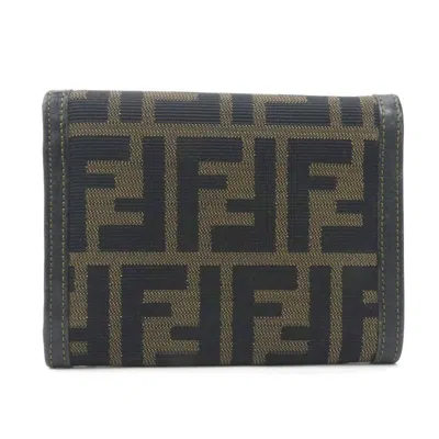 Pre-owned Fendi Brown Canvas Wallet (tri-fold) ()