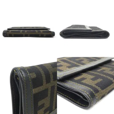 Pre-owned Fendi Brown Canvas Wallet (tri-fold) ()