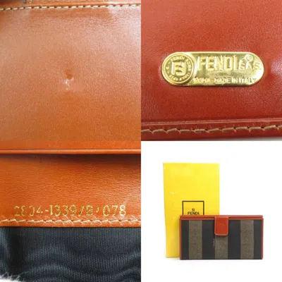 Pre-owned Fendi Brown Coated Canvas Leather Long Wallet (bi-fold) ()