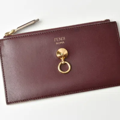 Pre-owned Fendi Brown Leather Coin Purse/coin Case ()