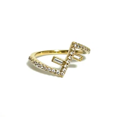 Pre-owned Fendi Gold Metal Band Ring ()