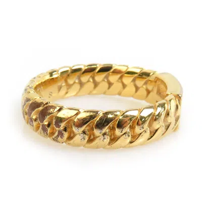 Pre-owned Fendi Gold Metal Band Ring ()