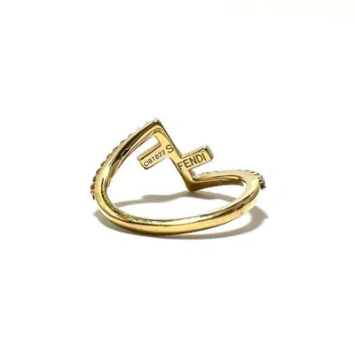 Pre-owned Fendi Gold Metal Band Ring ()